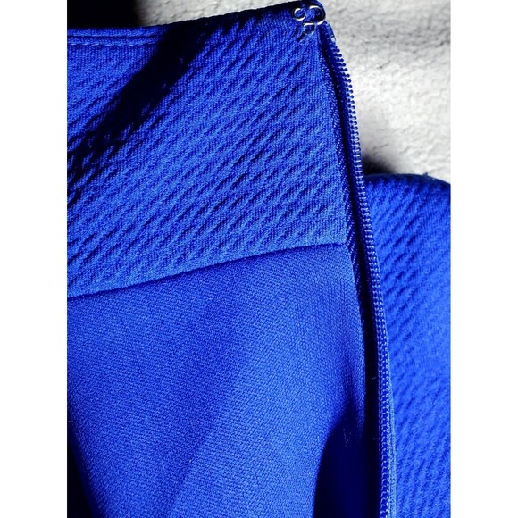 Blue Embroidered Sleeveless Dress Size 12 Retro Mod Boho Chic Cocktail Party A-L - Picture 12 of 16